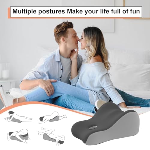 Intimacy Wedge Pillow for Couples - Memory Foam Cushion, Grey