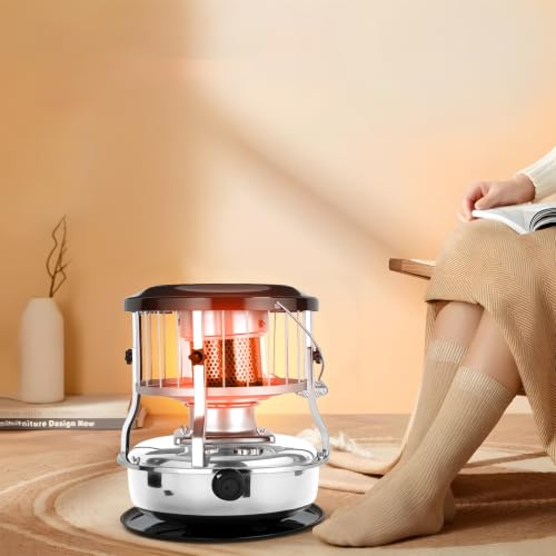 Portable Indoor Kerosene Heater 9000 BTU with White Finish - Camping Stove