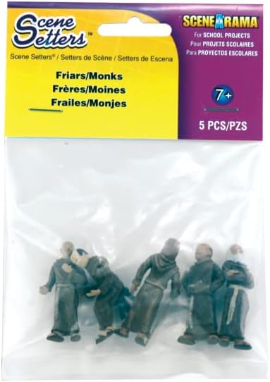 Woodland Scenics Figurine Set - 1.5-Inch Friars/Monks Scene Setters | 5-Pack for Model Displays