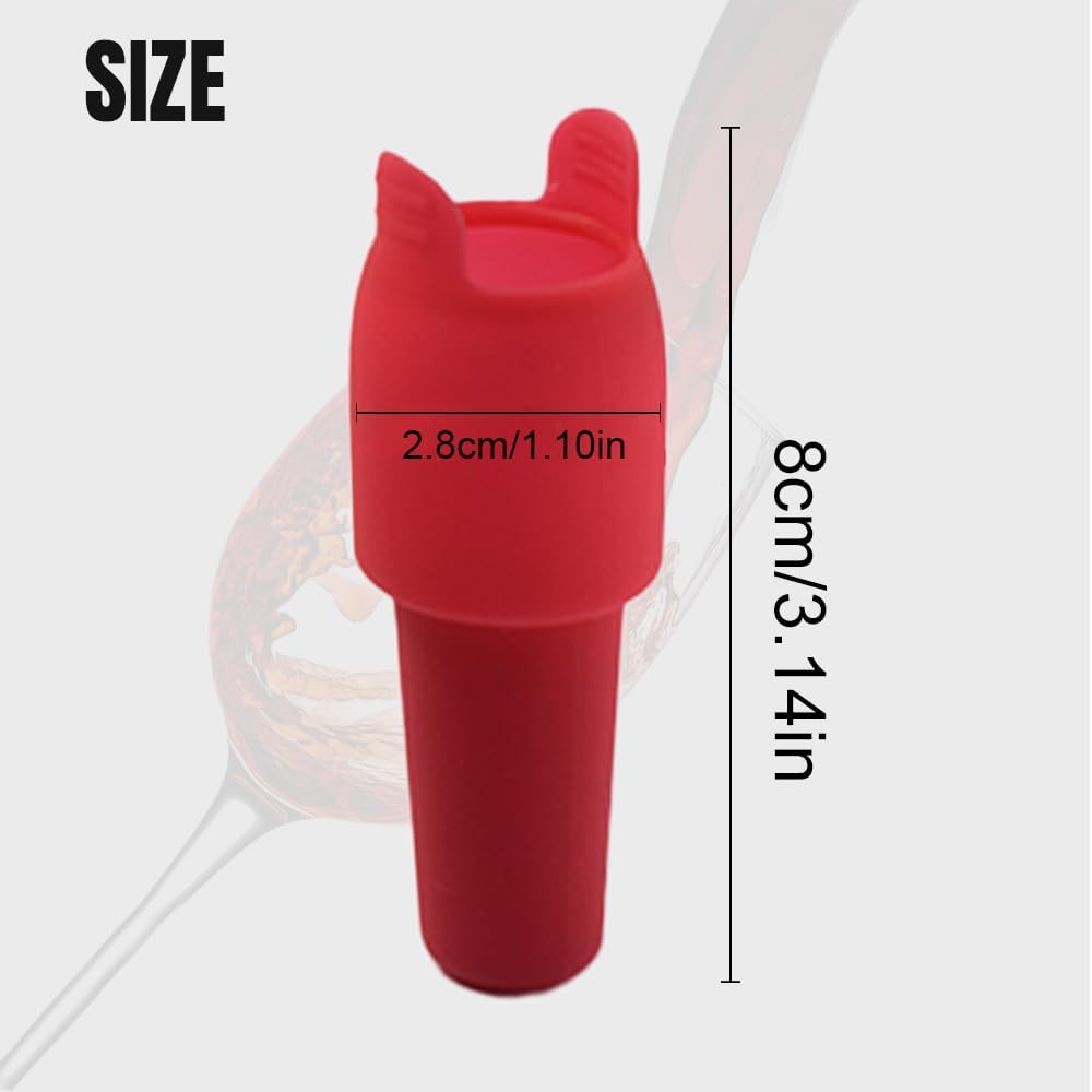 Reusable Sparkling Wine Bottle Stopper, 2024 Upgraded Wine Stoppers for Wine Bottles, Double Sealed Silicone Wine Sealer Beverage Cover Saver to Keep Wine Champagne Fresh (4)