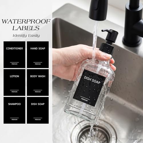 Walkinstin Clear Glass Kitchen Soap Dispenser Set with Pump & Sponge Holder - 17 fl oz