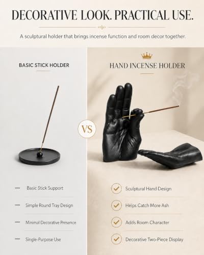 Palm-Shaped Incense Holder Burner for Sticks - Artistic Hand Sculpture Decor