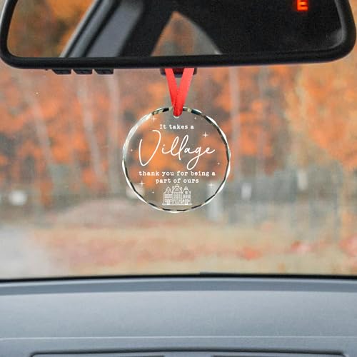 It Takes a Village Thank You Glass Ornament - Teacher, Coworker, Nurse Appreciation Gift