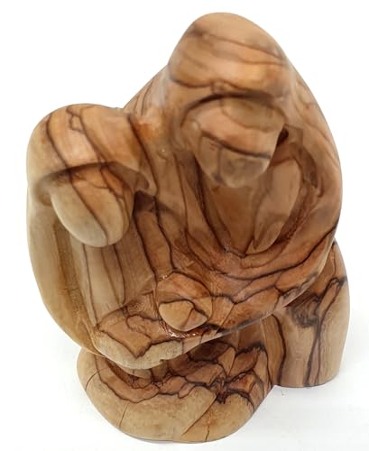 Hand Carved Olive Wood Nativity Scene - Holy Family Figurines for Christmas Decor