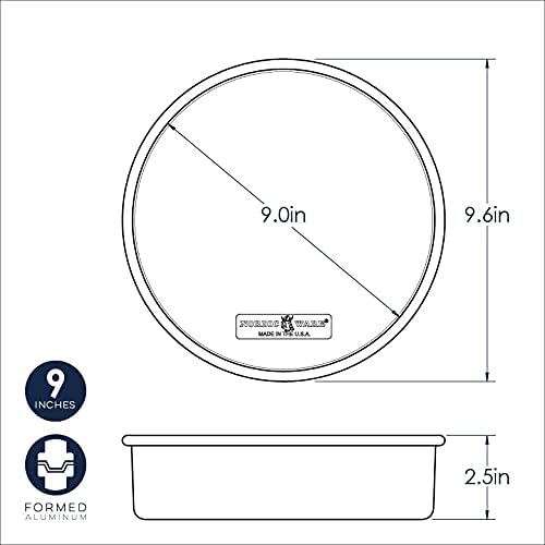 Nordic Ware 9" Round Non-Stick Cake Pans - Durable Aluminum, Metallic Finish | 2 Pack