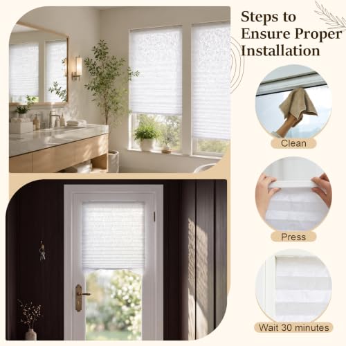 4 Pack 36x72 Inch Non-Woven Fabric Window Blinds with Adjustable Clips - Light Filtering Shade