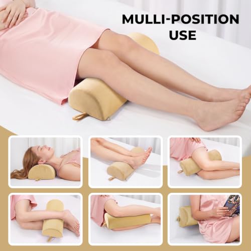 Knee Pillow for Back Sleepers Memory Foam Leg Support for Back Pain Yellow