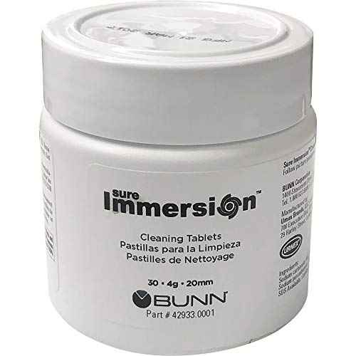 BUNN Tablet, Cleaning 1 Jar Sure Immersion