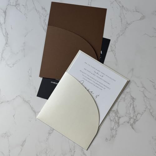 Wedding Invitation Pocket Folder 10 Pack for 5x7 Cards - Variation of Coffoe / 10