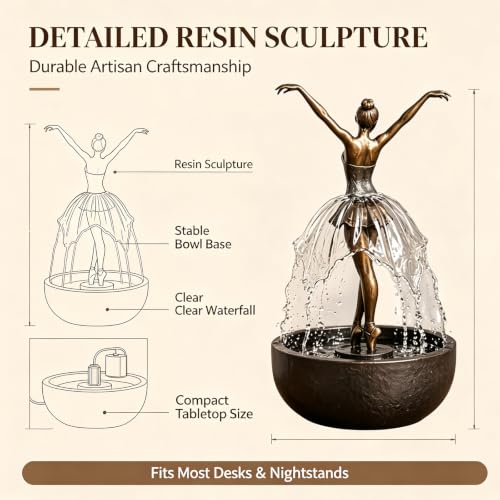 Elegant Ballerina Water Fountain for Home & Office Decor - 1pcs