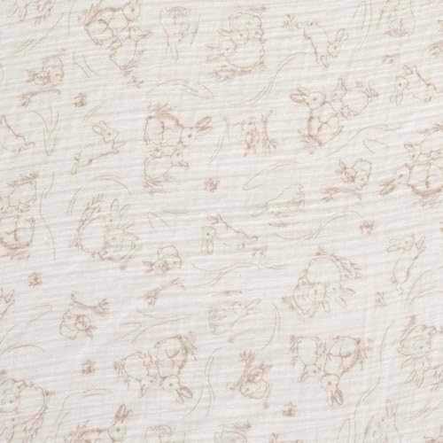 Organic Cotton Bunny Fitted Crib Sheet - Natural Bunny Variation