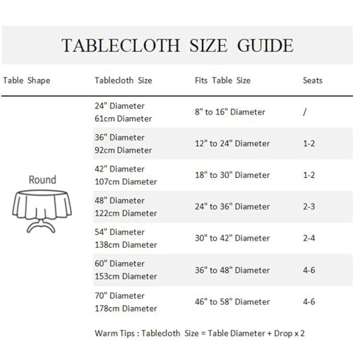 Christmas Round Tablecloth 42 Inch Navy Blue Snowflakes Circular Washable Fabric Holiday Decor Variation