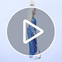 Virgin Mary Glass Ornament - Handcrafted Religious Holiday Decoration, 6.25 In - Blue & White