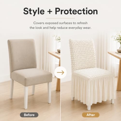 Dorm Chair Cover with Skirt - Stretch Armless Slipcover, Washable - Variation I