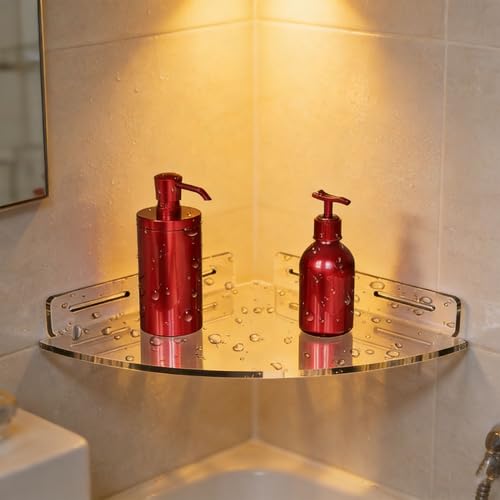 Corner Floating Shelves Set - Clear Acrylic Wall Storage Organizer