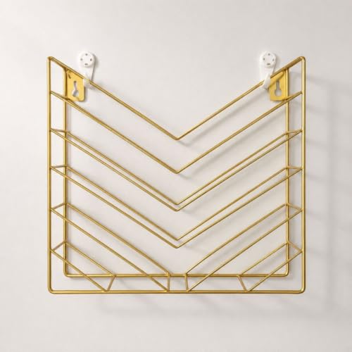 Wall Magazine Rack Metal Wire Shelf Organizer Book Holder Black