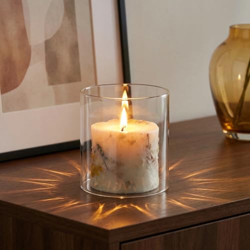 Clear Glass Hurricane Candle Holder Sleeve 4x4 Inch - Decorative Windproof Cover