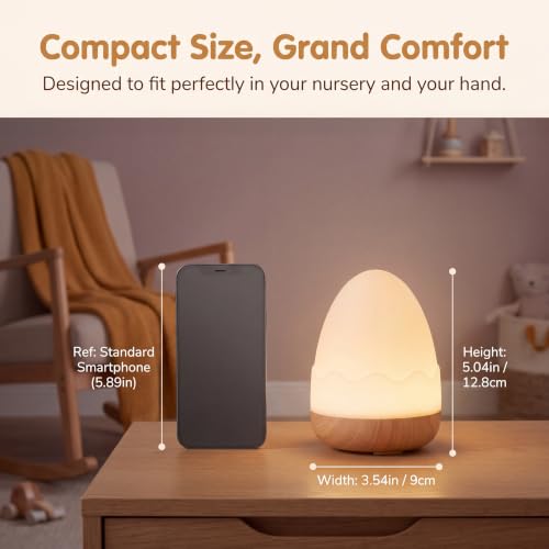 Rechargeable Baby Night Light with Touch Control & 13 Color Modes - Safe Nursery Egg Light
