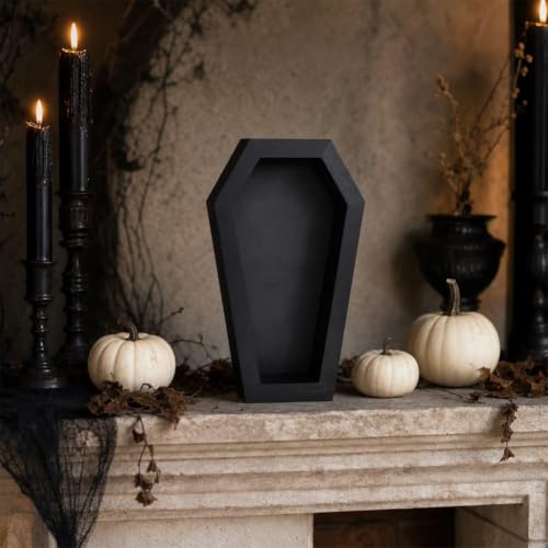 Gothic Black Coffin Shadow Box Frame for Halloween & Dark Decor 8.7x4.7"