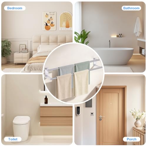 Double Towel Bar Brushed Nickel 32 Inch Wall-Mounted Stainless Steel Towel Rack