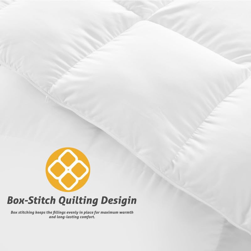 King Comforter White Duvet Insert All Season Down Alternative Bedding
