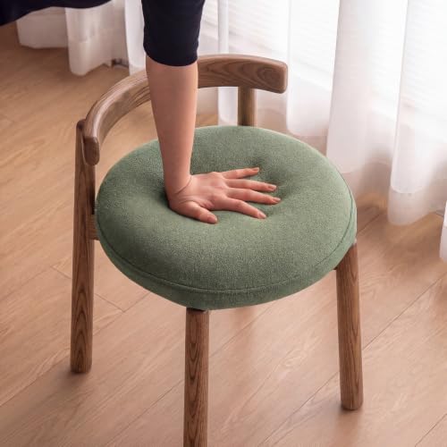 Ash Wood Low-Back Vanity Stool, Walnut Green – Variation of THIS listing