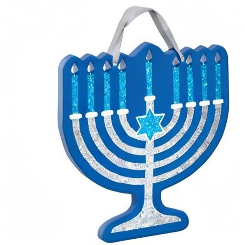 Festive Hanukkah Glitter Sign - 11.5" (1 Pc.) - Durable Material & Vibrant Design | Unique Addition to Your Holiday Decor Collection