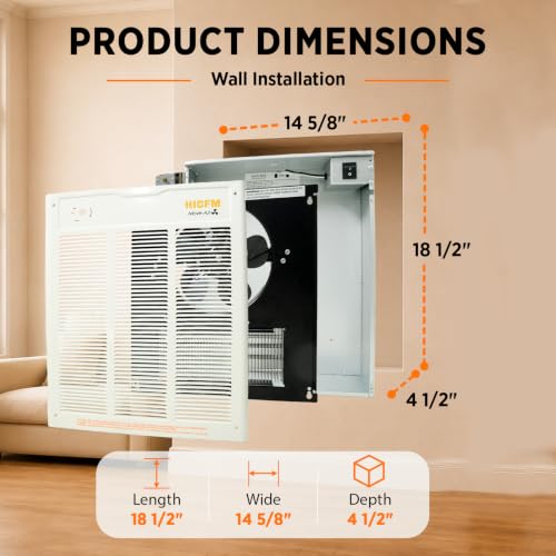 Electric Wall Heater with Thermostat - Fast & Efficient Space Heating
