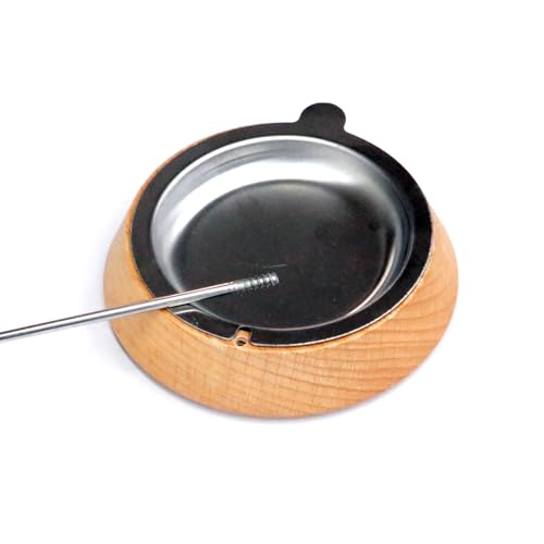 Redecker Dish Brush Stand with Beechwood Base and Stainless Steel Drip Tray