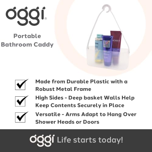 Adjustable Hanging Shower Caddy with Drainage - Portable Bathroom Organizer