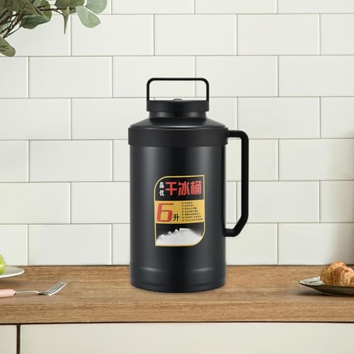 6L Insulated Dry Ice Storage Bucket with Handle - Portable Stainless Steel Container