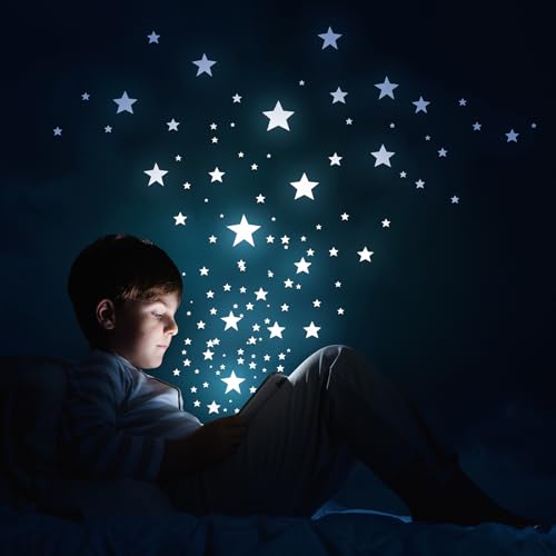 Glow in The Dark Snowflake Wall Stickers - Fluorescent Decorative Murals for Bedroom & Home Decor