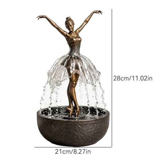 Ballerina Waterfall Fountain LED Tabletop Water Feature - USB / Bb Variation