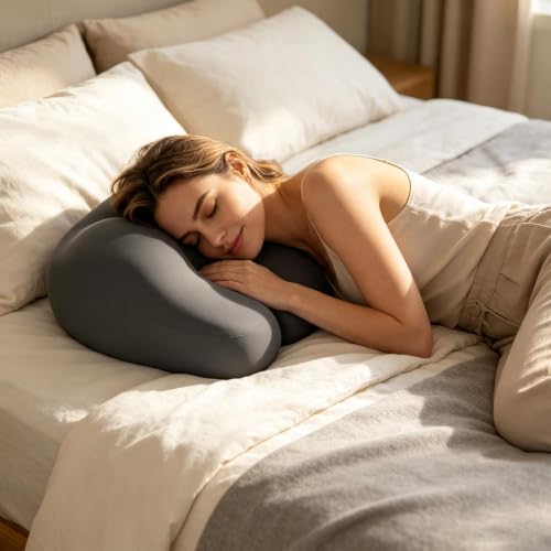 Dark Gray Butt Shape Body Pillow for Support & Comfort - Stomach Sleep Aid