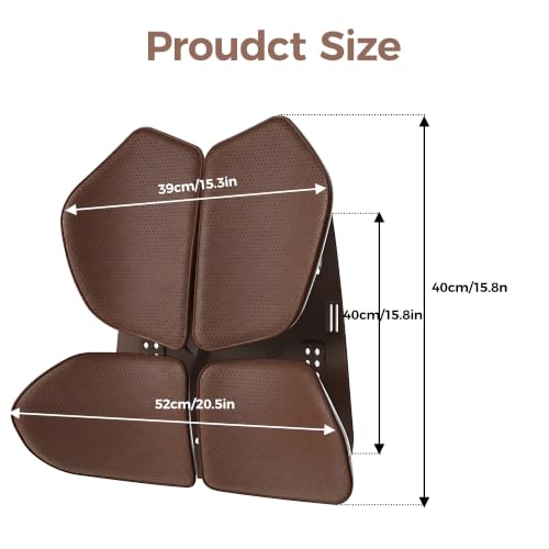 Brown 4-Zone Back Support Cushion for Car & Office Seating