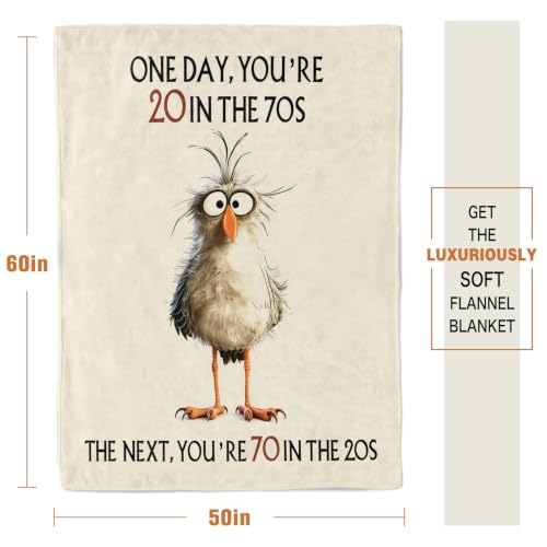 70th Birthday Blanket for Women - 60x50 Cozy Flannel Gift