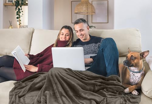 Utopia Bedding Fleece Blanket King Size Brown 300GSM (90x102 Inches) Luxury Soft Bed Blanket (Bulk Pack of 9)