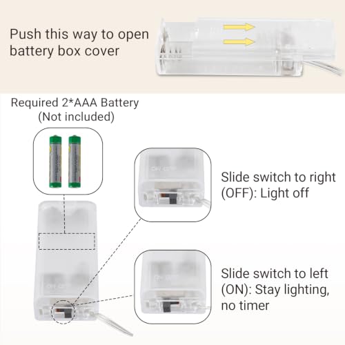 2 Pack Photo String Lights with Clips - 4.1Ft Battery-Powered Decorative Wall Hanger