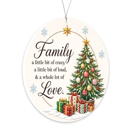 Family Christmas Ornament 2026 with Tree Design, Heartfelt Holiday Gift for Loved Ones, Variation: Family 1 16.10 11