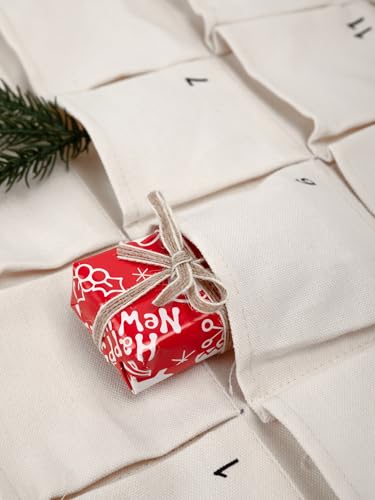 Fabric Advent Calendar with 24 Numbered Pockets - Christmas Wall Hanging