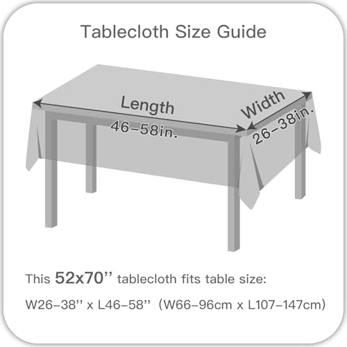 Heavyweight Jacquard Table Cloth 70x52 Inches Swirl Pattern Spillproof & Wrinkle Resistant