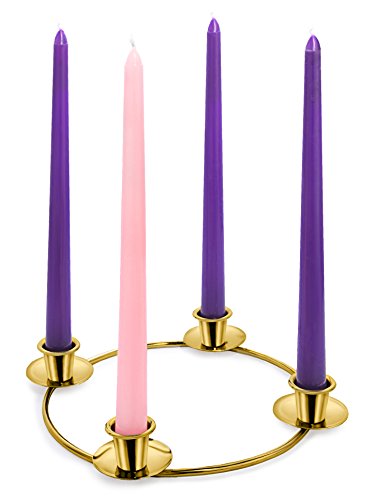 Gold Advent Candle Ring for Tapper Candles - DIY Wreath & Centerpiece Decoration