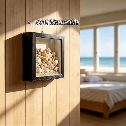 Square Shadow Box Display Frame with Slot - 5x5 Black