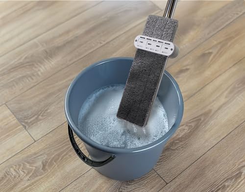 Tidy House Self-Wringing Flat Mop, 48.8 inch Handle, Microfiber Pads, Swivel Head Design