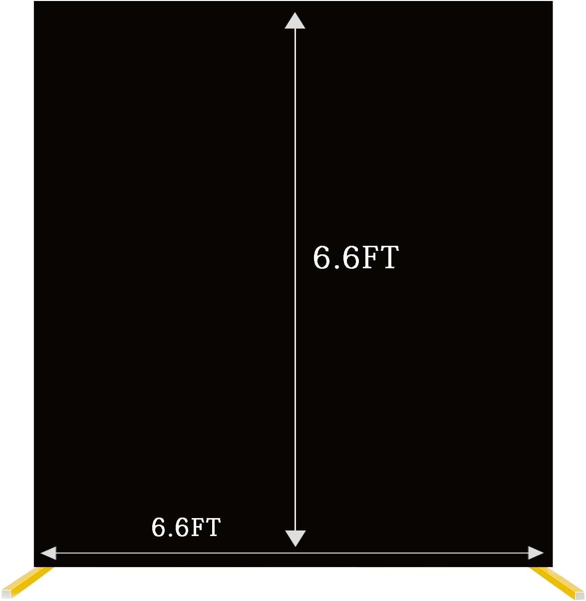 Skiennix Black Rectangle Backdrop Cover - 6.6 x 6.6 FT Fitted Spandex for Weddings & Events