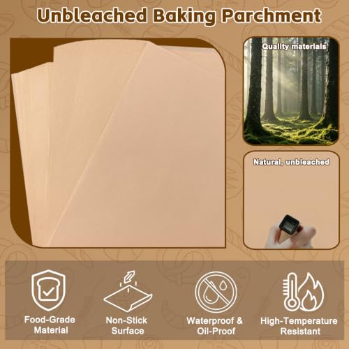 300 PCS Baking Parchment Paper Sheets - Non-Stick, Food Grade, 8x6 Inches