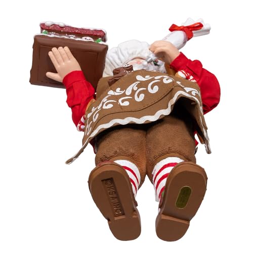 Holiday Santa Decor - Chef Santa Gingerbread House Figurine 10.5"
