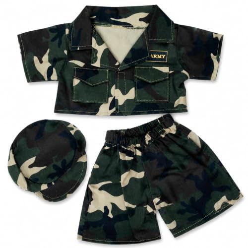 Army Green Doll Outfit with Hat - Military Dress Up Costume for 6-10 Inch Toys