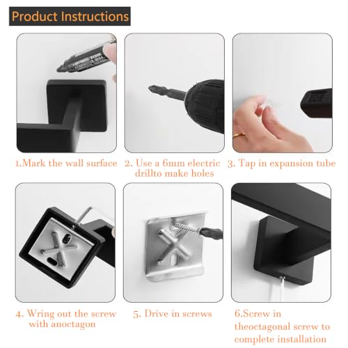 Matte Black 2-Piece Towel Hook Set Bathroom Robe Hooks Stainless Steel