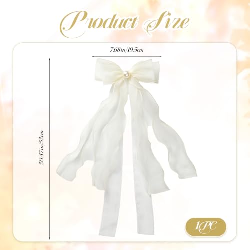 White Silky Bow Curtain Tiebacks Set - Elegant Lace Holdbacks, 2 Pack
